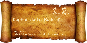 Kupferstein Rudolf névjegykártya